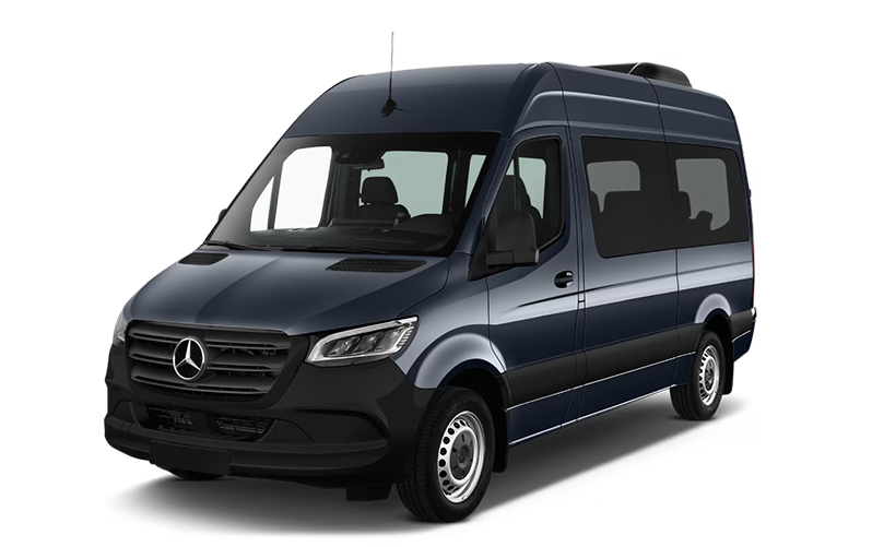 A 2025 Mercedes Sprinter for large groups.