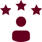 Icon of person with stars showing excellence